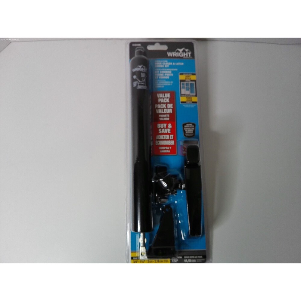 Wright Screen & Storm Door Closer & Latch Combo Kit, Black V1033BL